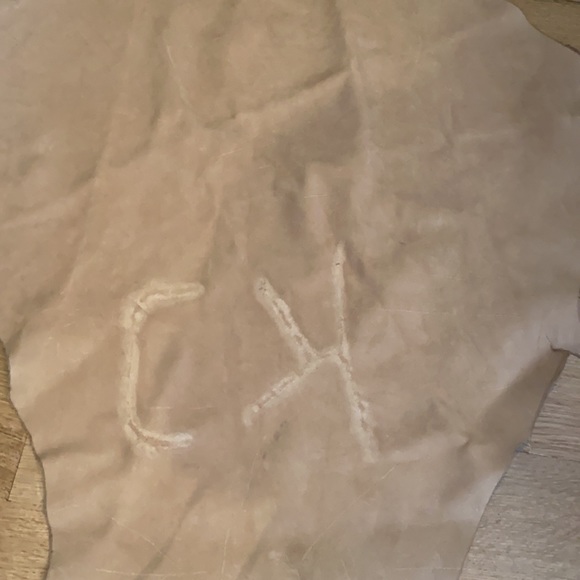 Cowhide Leather Suede Hide Scrap Natural Undyed w/ Branding Brand Crafting Craft - Picture 5 of 12